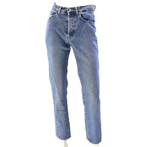 Y2k Vintage Straight Leg Jeans Light Wash Button Fly Mid Waist Womens 2 Denim